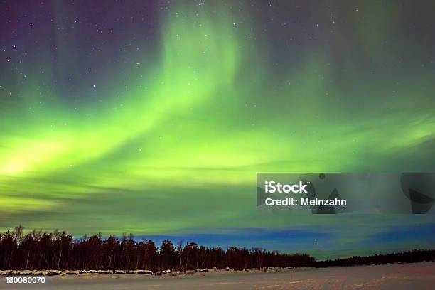 Northern Lights Over Snowscape Stock Photo - Download Image Now - Adventure, Alaska - US State, Arctic