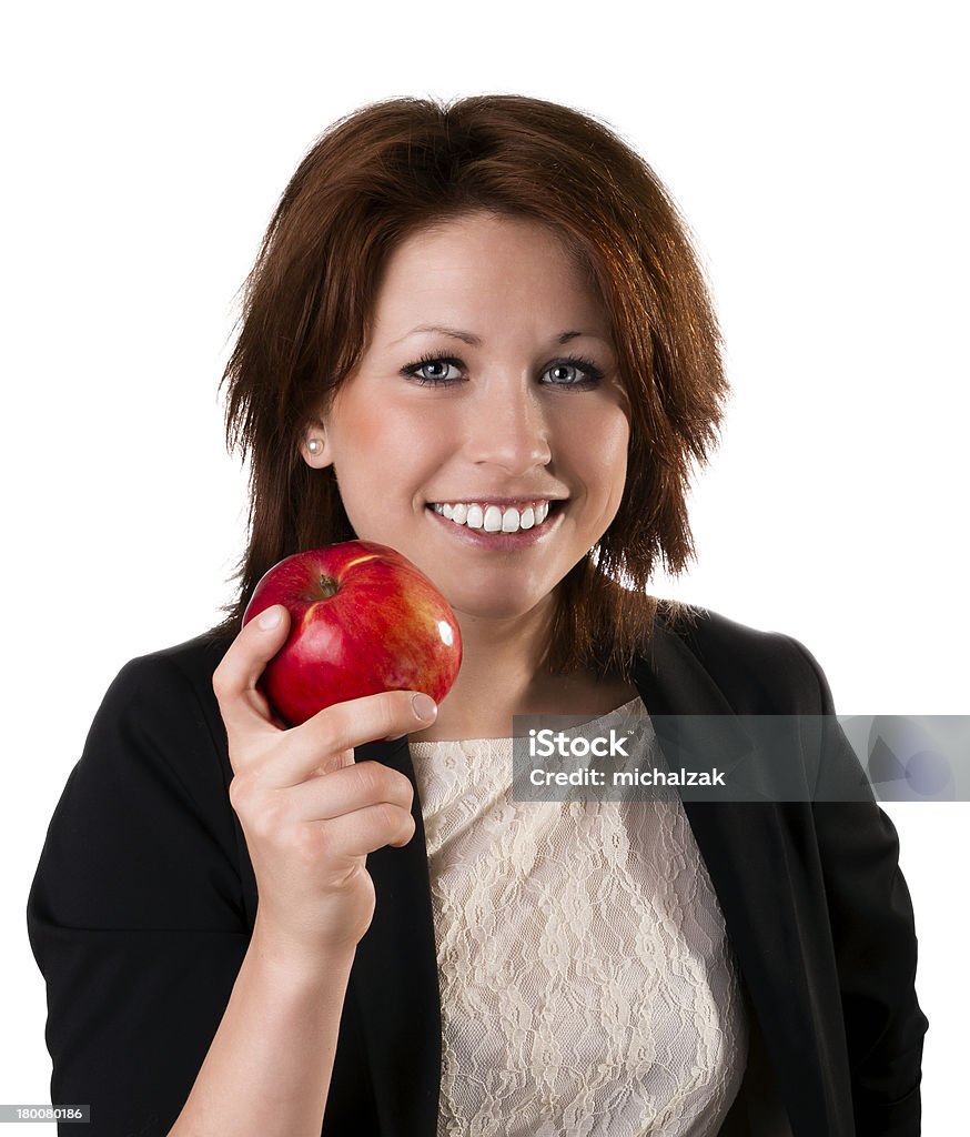 Kobiety z jabłkami - Zbiór zdjęć royalty-free (20-24 lata)