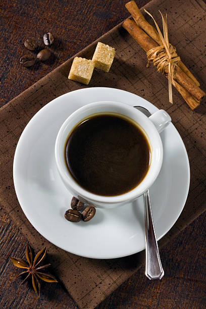 istock Morning espresso coffee with cinnamon and sugar 180082152