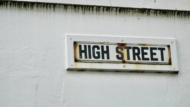 istock High St. street sign in Brecon town centre 1800854624