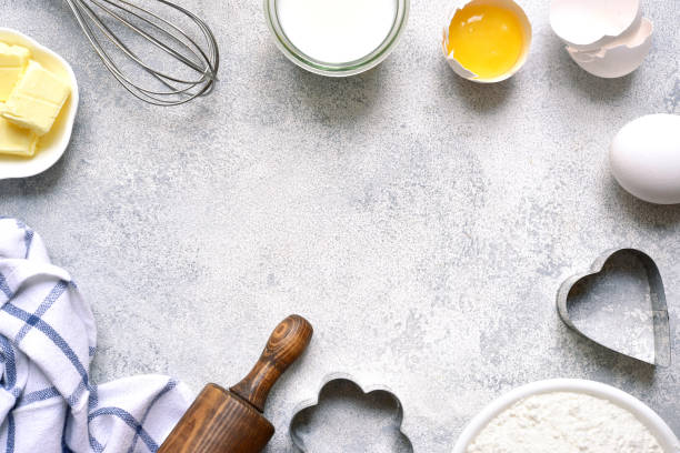 istock Culinary background with ingredients for baking . Top view with copy space. 1800877831