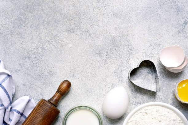 istock Culinary background with ingredients for baking . Top view with copy space. 1800879970