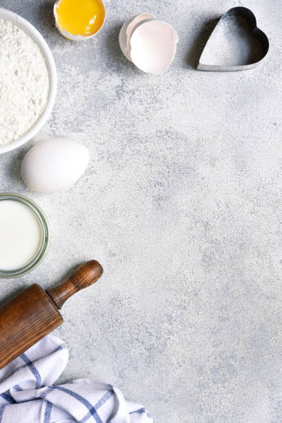 istock Culinary background with ingredients for baking . Top view with copy space. 1800879972