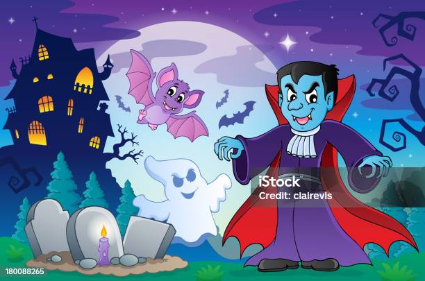 Halloween Temat Scena 4 - Stockowe grafiki wektorowe i więcej obrazów Część ciała zwierzęcia - Część ciała zwierzęcia, Dom - Budowla mieszkaniowa, Dowcip rysunkowy