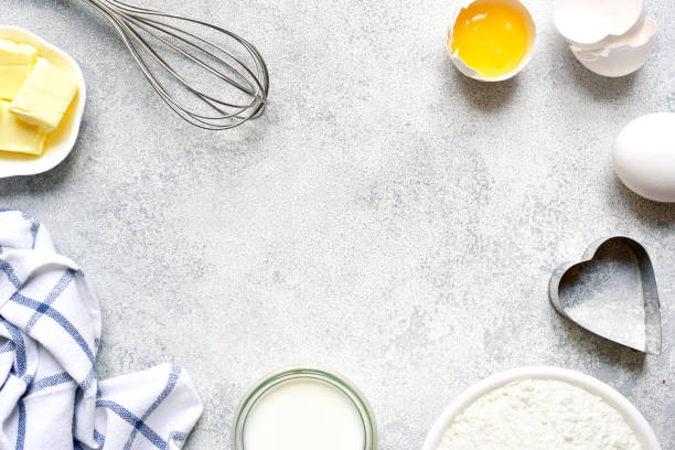 istock Culinary background with ingredients for baking . Top view with copy space. 1800882659