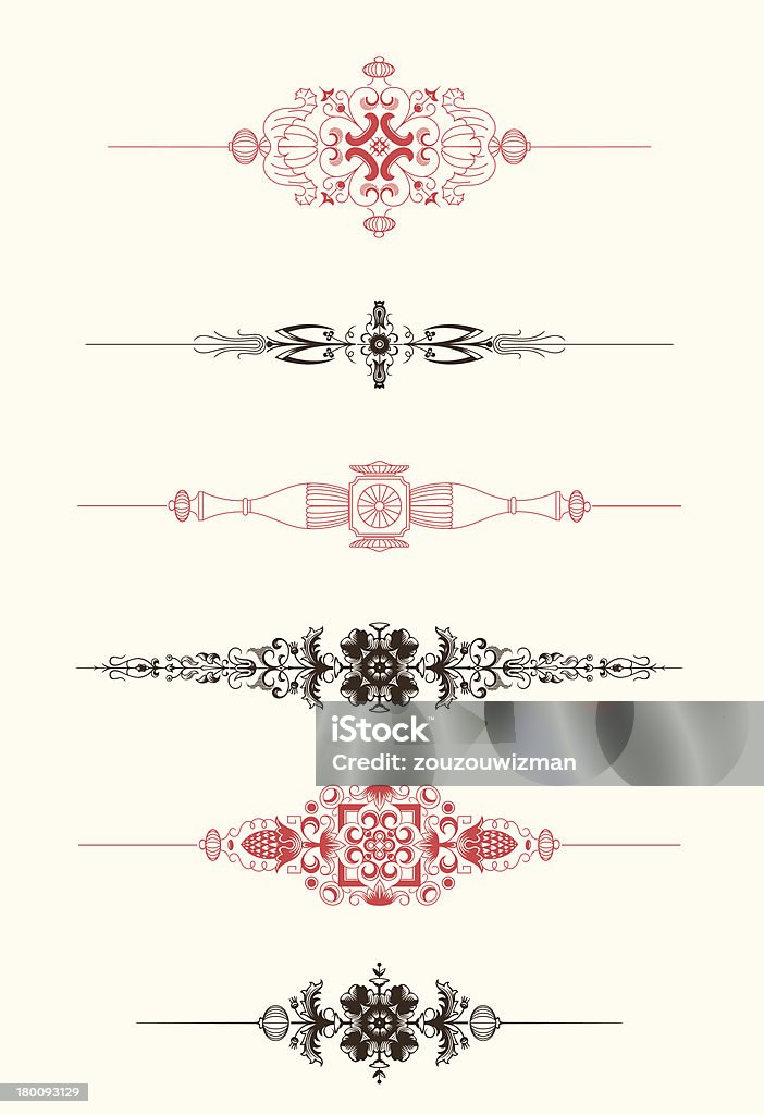 Vintage Text Dividers A collection of popular text dividers, used in the 1800's for typographic & letterpress works. Architecture stock vector