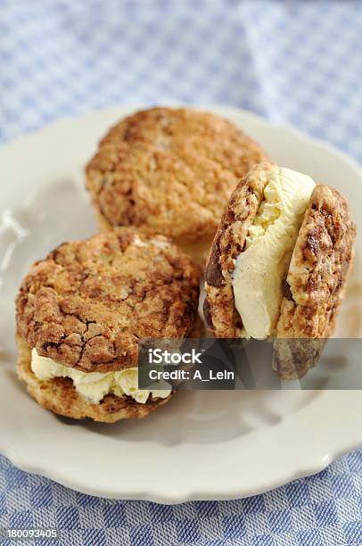 Homemade Ice Cream Sandwich Stock Photo - Download Image Now - Brown, Chocolate Chip Cookie, Close-up