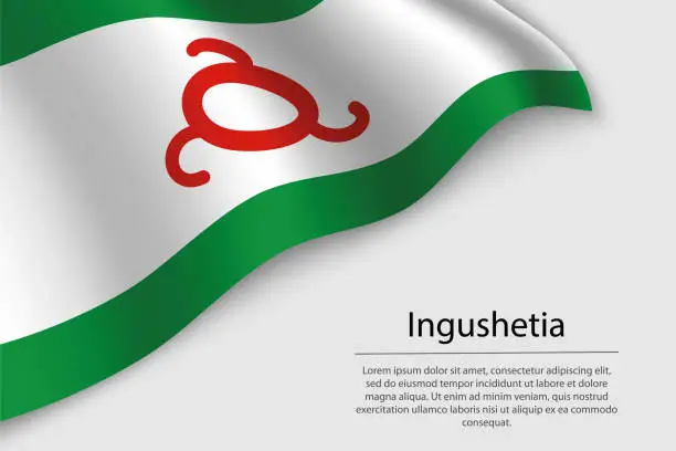 Vector illustration of Wave flag of Ingushetia is a region of Russia