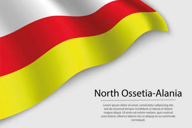 Vector illustration of Wave flag of North Ossetia-Alania is a region of Russia