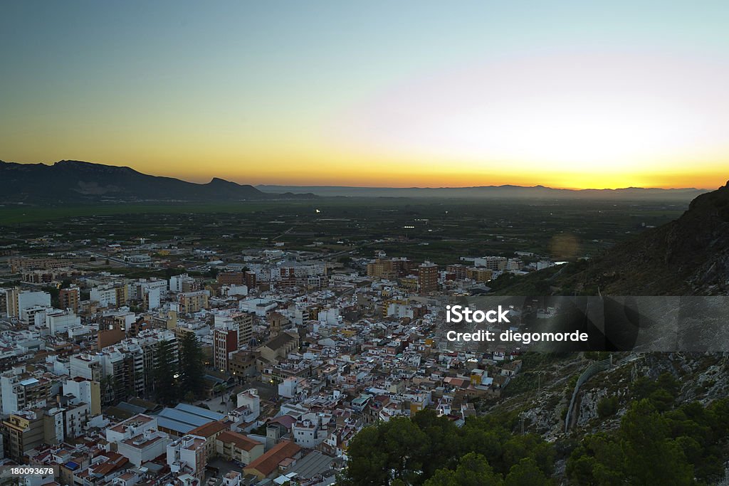 Casco viejo de Cullera al atardecer - Foto de stock de 2013 royalty-free