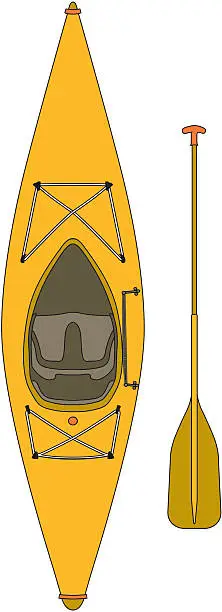 Vector illustration of Kayak With Paddle