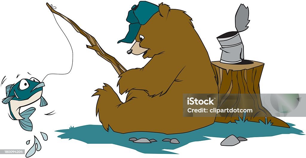 Bear la pesca - arte vettoriale royalty-free di Afferrare