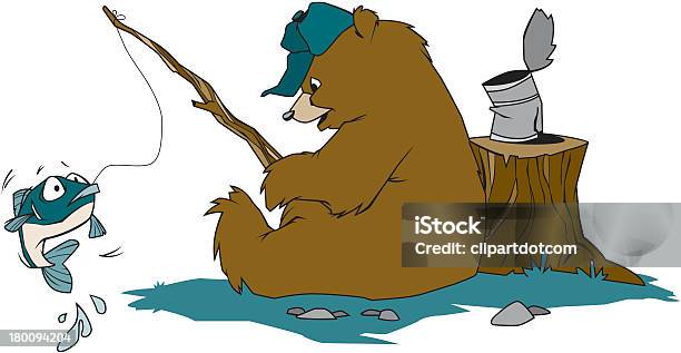 Bear La Pesca - Immagini vettoriali stock e altre immagini di Afferrare - Afferrare, Canna da pesca, Clip art