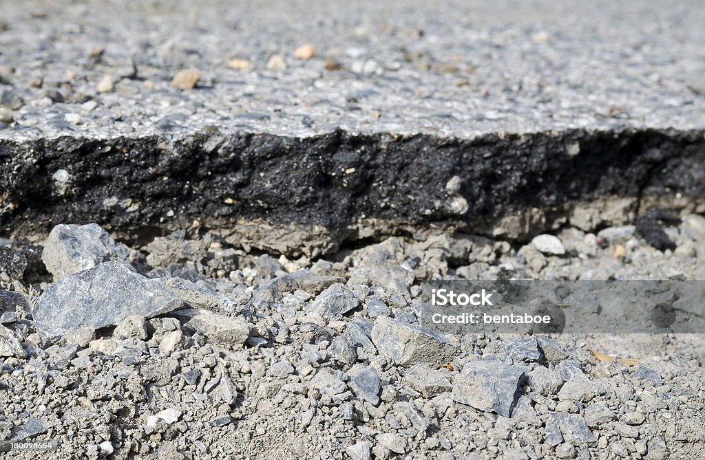 Beschädigte asphalt - Lizenzfrei Abgerissen Stock-Foto