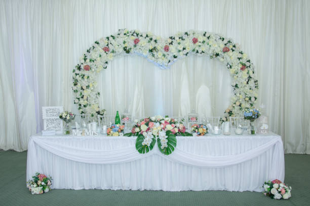 istock the new  wedding table decorated with flowers in Romania 1801004420