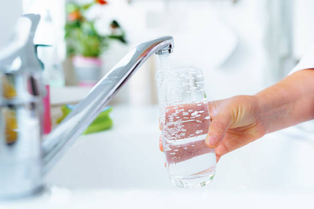glass clean water in morning
