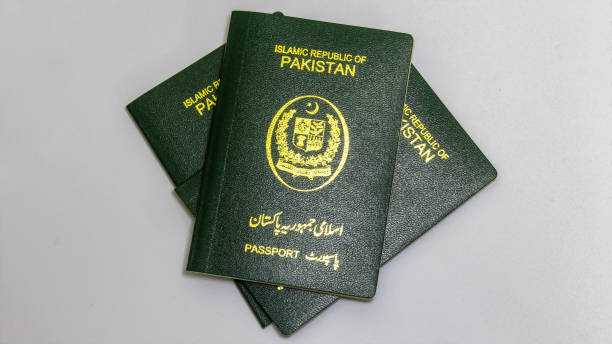istock Pakistani Passport with Grayish Background HD. 1801019897