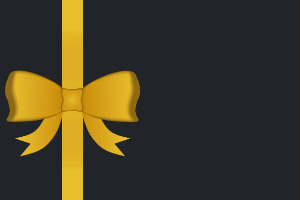 istock Gold bow to decorate a card, gift card or website. EPS10 vector on black background. 1801047221