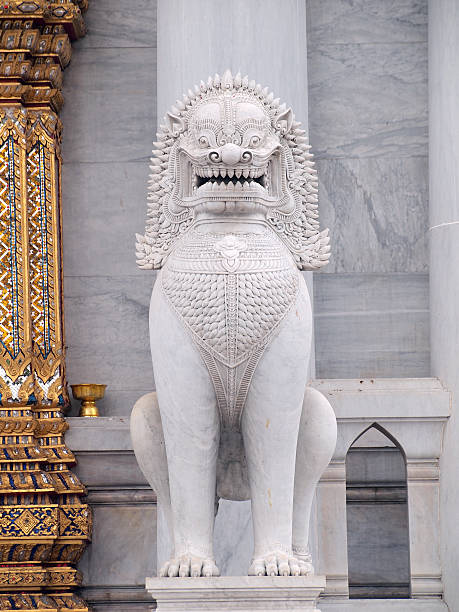 istock Lion statues in Thai Temple 180104739