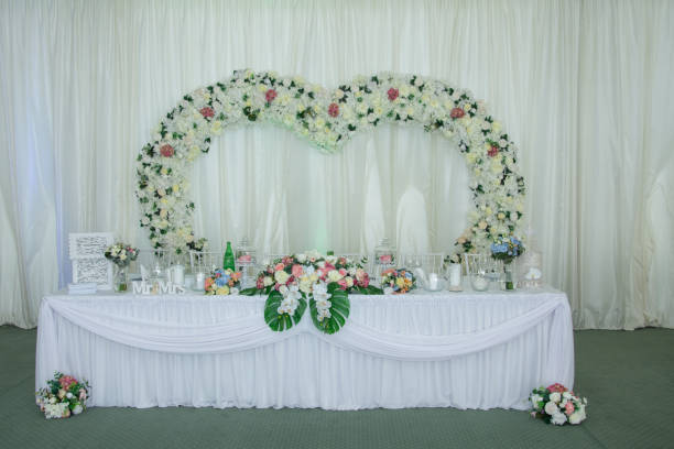 istock the wedding table decorated with flowers in Romania 1801070552