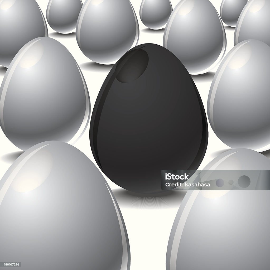 Preto em Branco ovos conceito de Ovo - Royalty-free Branco arte vetorial
