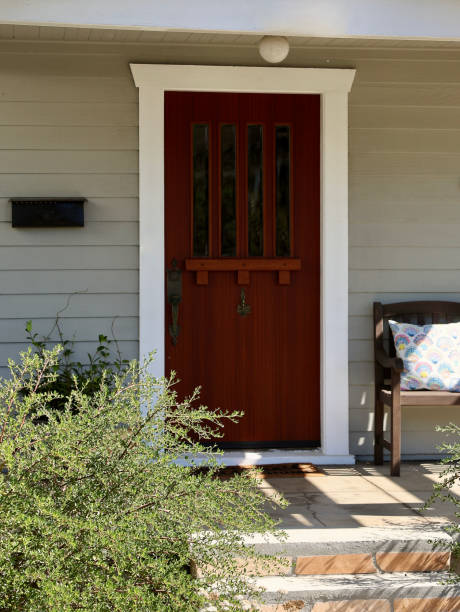 istock Vintage craftsman style cottage with a shaker front door 1801133817