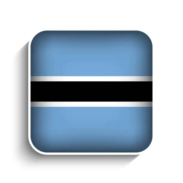 Vector illustration of Vector Square Botswana Flag Icon