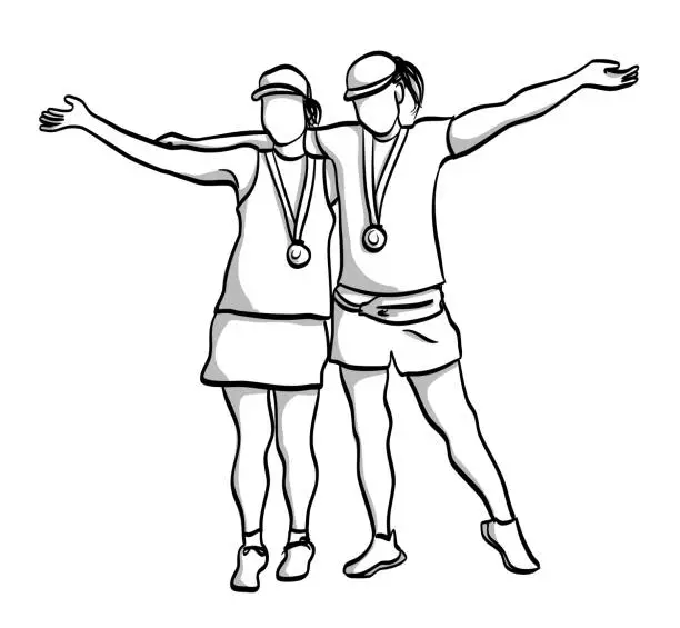 Vector illustration of Marathon Participants Medal