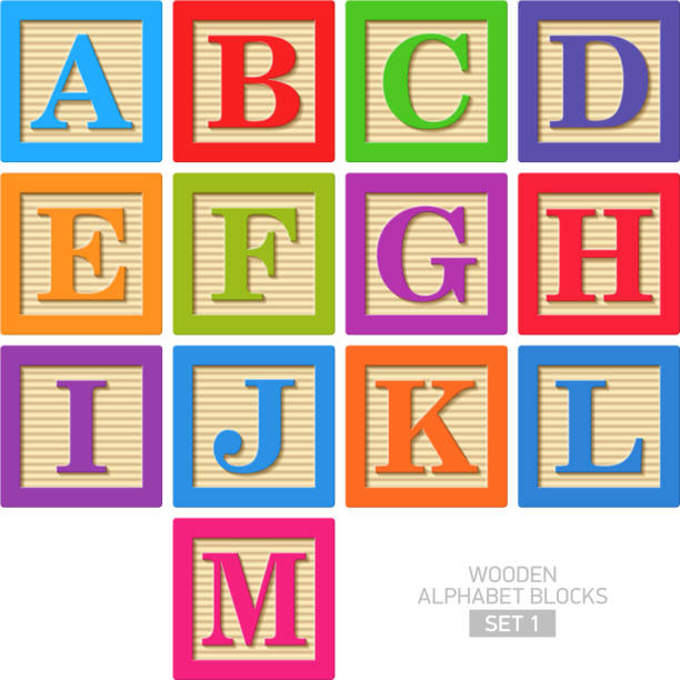 деревянный алфавит блоков - alphabetical order stock illustrations