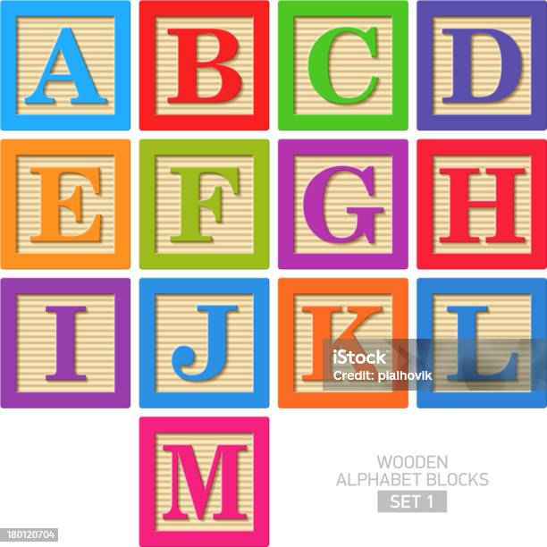 Wooden Alphabet Blocks Stock Illustration - Download Image Now - Toy Block, Alphabet, Block Shape