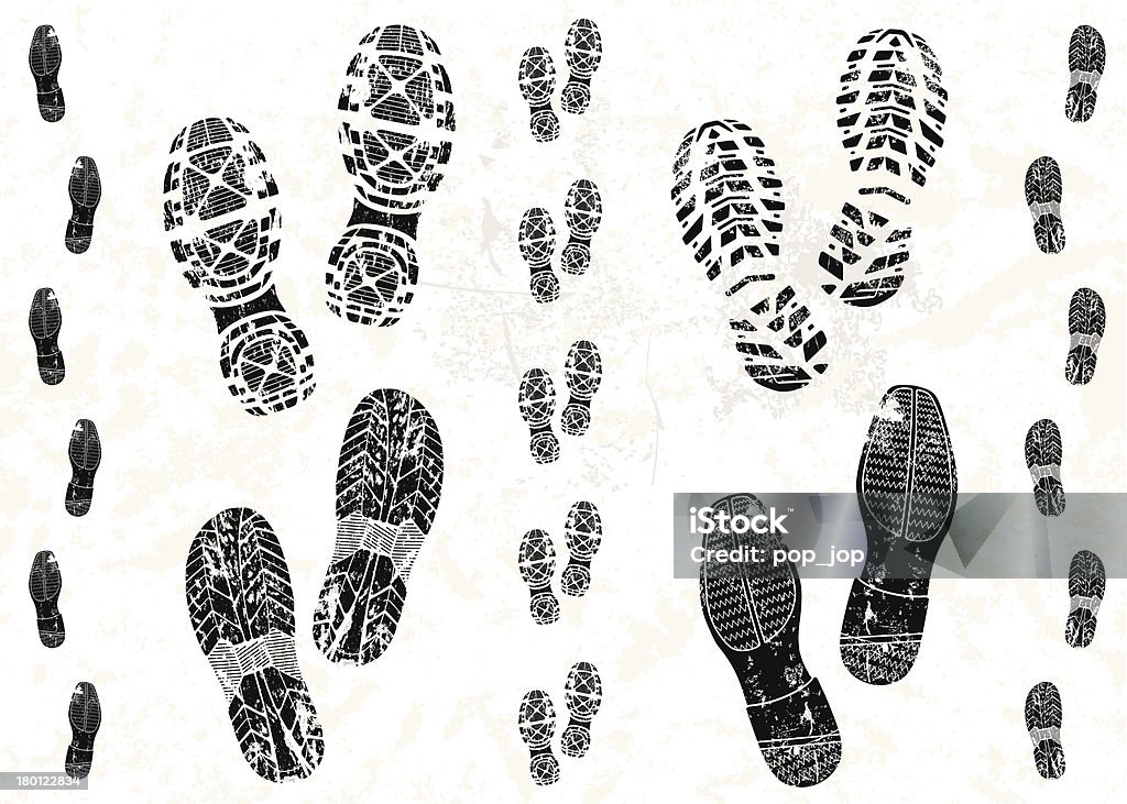 Pairs of shoe tracks - Royalty-free Voetafdruk vectorkunst