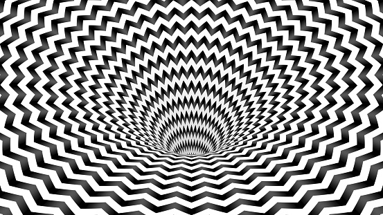 Hypnotic Psychedelic Black and White Optical Illusion