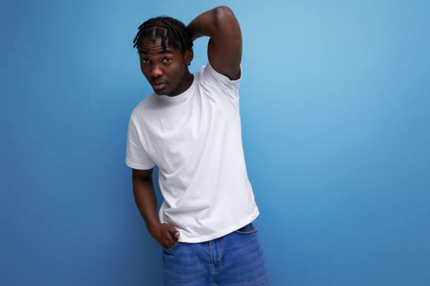 istock white t-shirt with print mockup dressed for a slender man 1801245578