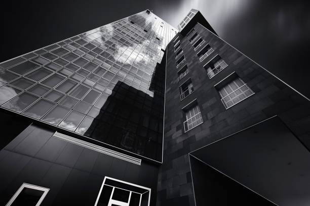 Skyscrapers in black and white