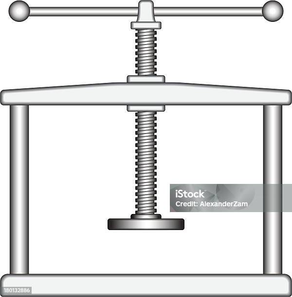 Press Stock Illustration - Download Image Now - Appliance, Black And White, Construction Frame