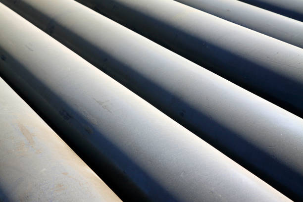 istock Oxidation rust steel pipe on the shipping dock 1801340421
