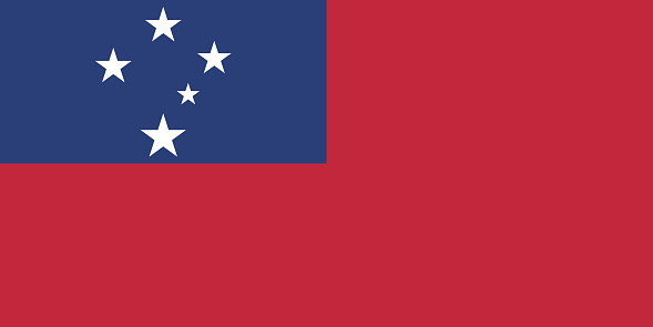 Flag of Samoa. Flag icon. Standard color. Standard size. A rectangular flag. Computer illustration. Digital illustration. Vector illustration.