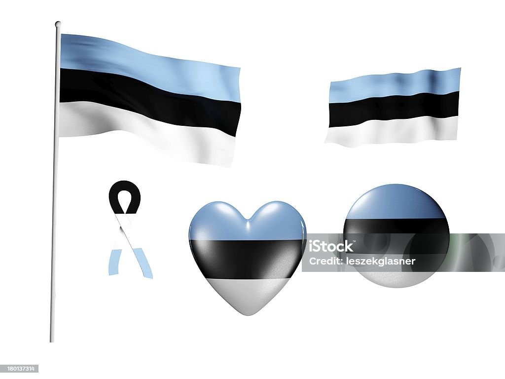 W Estonii Flaga-zestaw ikon i flagi - Zbiór zdjęć royalty-free (Błyszczący)