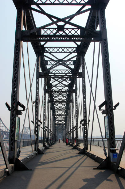 istock yalu river broken bridge building landscape, historic sites 1801380863