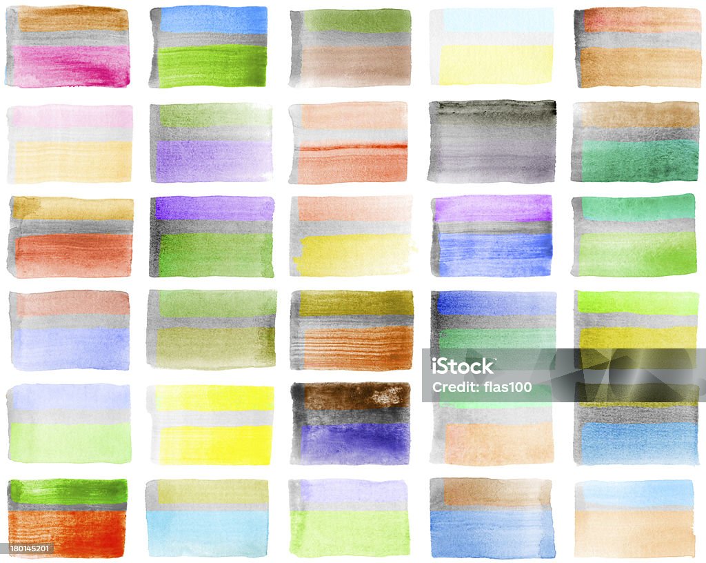 Colorful watercolor hand painted banner, brush strokes Abstract Stock Photo