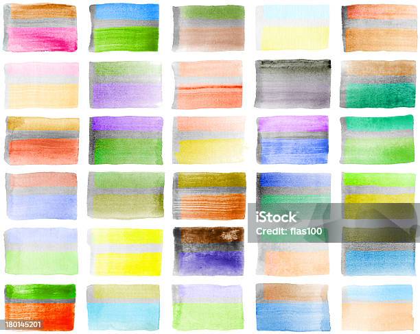 Colorful Watercolor Hand Painted Banner Brush Strokes Stock Photo - Download Image Now