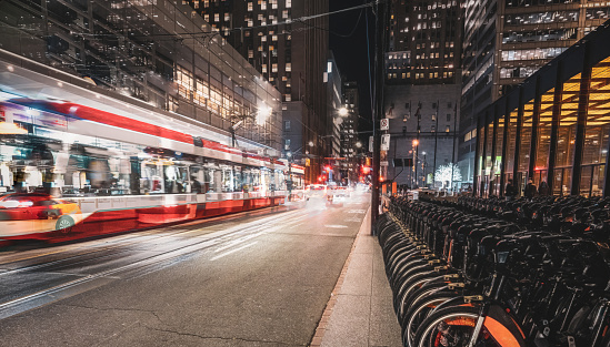 Mass transit / public transportation in downtown Toronto.