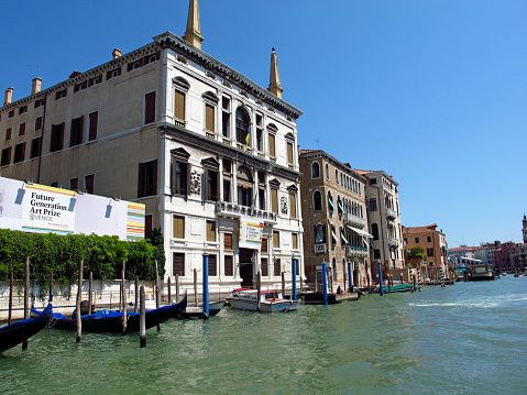 Venice, Italy - 12 Jul 2011: The vintage palace on the Grand Canal in Venice, Italy