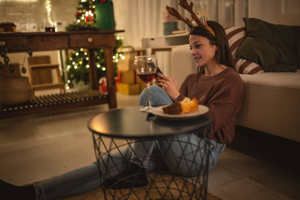 istock Cozy Christmas night at home 1801559125