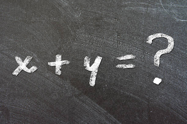 x y = scrivere chalkboard? - simplicity mathematics mathematical symbol blackboard foto e immagini stock