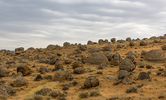 A unique valley of giant stone balls near the Kazakh city of Aktau