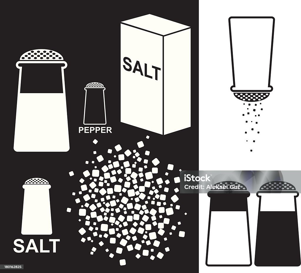 Salt. Pepper Salt. Pepper (EPS) + ZIP - alternate file (CDR) Salt - Mineral stock vector