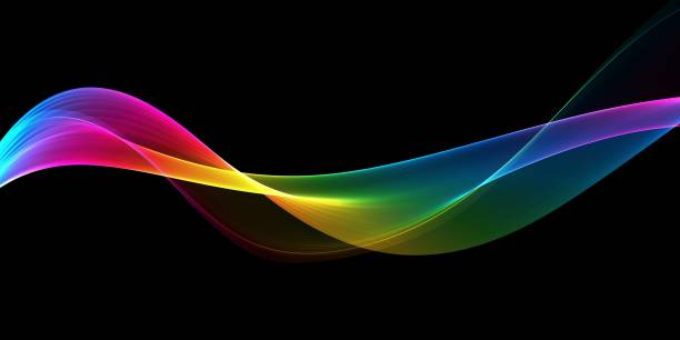 istock Abstract neon colorful background with glowing lights wave 1801631650