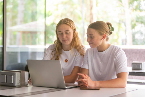 istock Young women university students studying together in a library 1801652986
