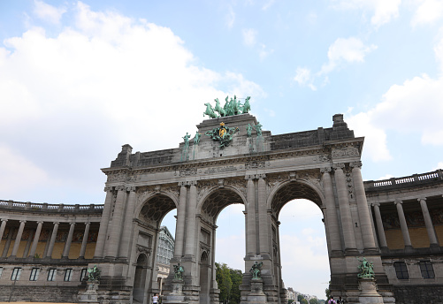 Heroes Square without people in Budapest, Hungary